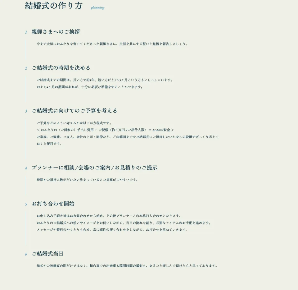 ハピアスウェディングの結婚式の作り方（PC）