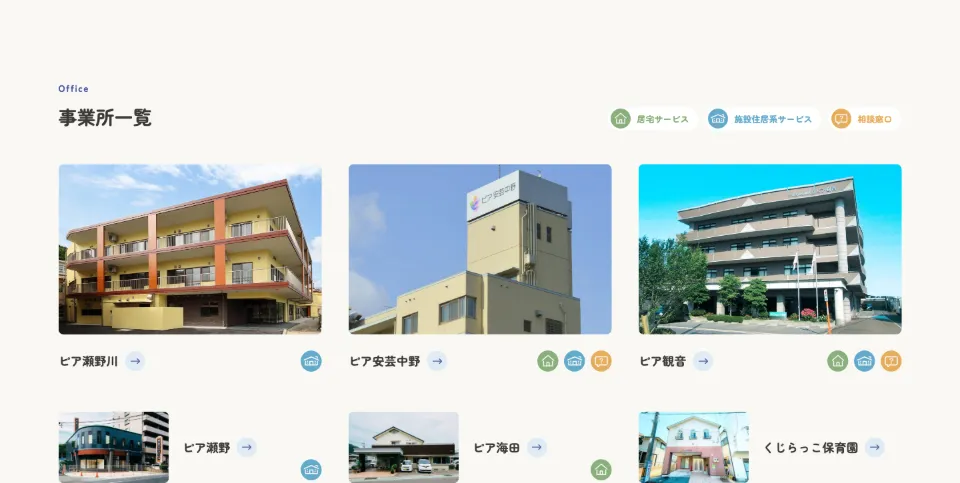社会福祉法人 慈楽福祉会の事業所一覧（PC）