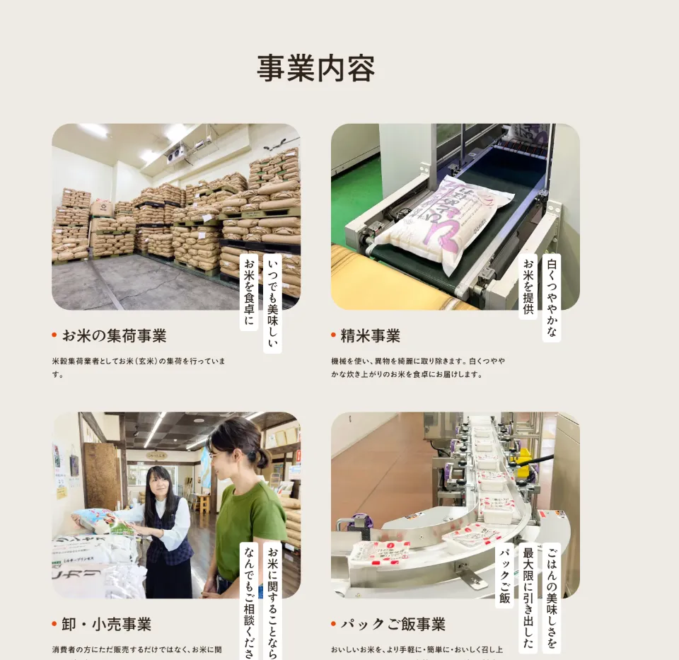 お米とパックご飯の相馬屋の事業内容（PC）