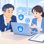 PHPの更新について話し合う社長と担当者