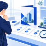 会社概要の書類を確認するイメージ
