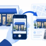 スマートフォンでGoogleマップの店舗写真を差し替えるイメージ